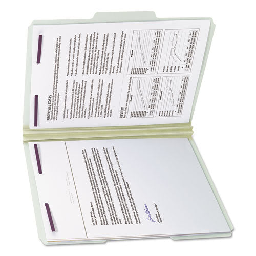 Smead® wholesale. Recycled Pressboard Folders With Two Safeshield Coated Fasteners, 1-3-cut Tabs, 2" Expansion, Letter Size, Gray-green, 25-box. HSD Wholesale: Janitorial Supplies, Breakroom Supplies, Office Supplies.