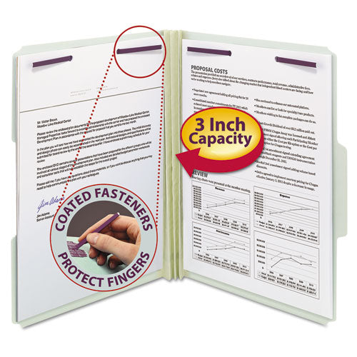 Smead® wholesale. Recycled Pressboard Folders With Two Safeshield Coated Fasteners, 1-3-cut Tabs, 3" Expansion, Letter Size, Gray-green, 25-box. HSD Wholesale: Janitorial Supplies, Breakroom Supplies, Office Supplies.