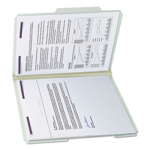 Smead® wholesale. Recycled Pressboard Folders W-two Safeshield Fasteners, 2-5-cut Tab, Right Of Center, 2" Exp, Letter Size, Gray-green, 25-box. HSD Wholesale: Janitorial Supplies, Breakroom Supplies, Office Supplies.