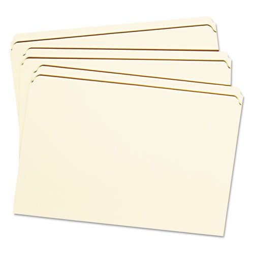 Smead® wholesale. Reinforced Tab Manila File Folders, Straight Tab, Legal Size, 11 Pt. Manila, 100-box. HSD Wholesale: Janitorial Supplies, Breakroom Supplies, Office Supplies.