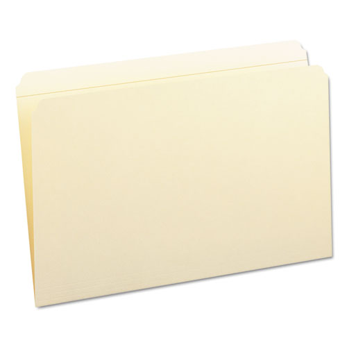 Smead® wholesale. Reinforced Tab Manila File Folders, Straight Tab, Legal Size, 11 Pt. Manila, 100-box. HSD Wholesale: Janitorial Supplies, Breakroom Supplies, Office Supplies.