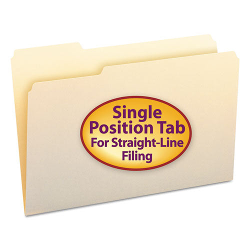 Smead® wholesale. Manila File Folders, 1-3-cut Tabs, Left Position, Legal Size, 100-box. HSD Wholesale: Janitorial Supplies, Breakroom Supplies, Office Supplies.