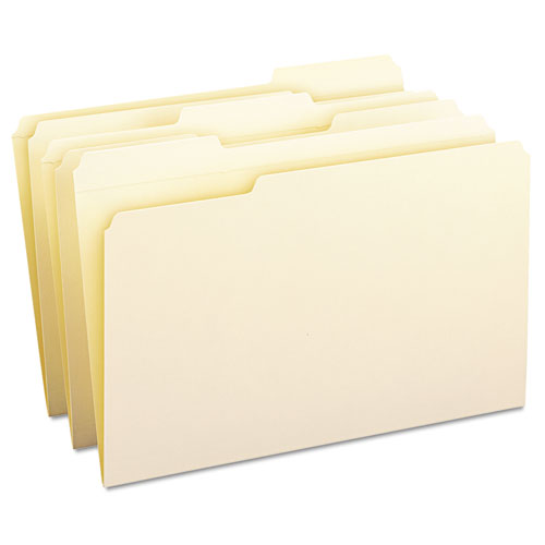 Smead® wholesale. Reinforced Tab Manila File Folders, 1-3-cut Tabs, Legal Size, 11 Pt. Manila, 100-box. HSD Wholesale: Janitorial Supplies, Breakroom Supplies, Office Supplies.