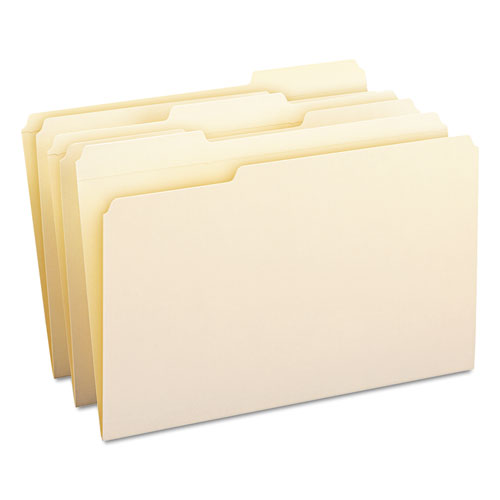 Smead® wholesale. Reinforced Tab Manila File Folders, 1-3-cut Tabs, Legal Size, 11 Pt. Manila, 100-box. HSD Wholesale: Janitorial Supplies, Breakroom Supplies, Office Supplies.