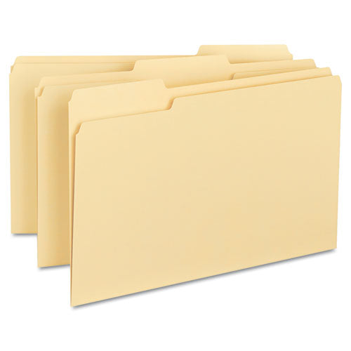 Smead® wholesale. 100% Recycled Manila Top Tab File Folders, 1-3-cut Tabs, Legal Size, 100-box. HSD Wholesale: Janitorial Supplies, Breakroom Supplies, Office Supplies.