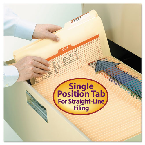 Smead® wholesale. Reinforced Guide Height File Folders, 2-5-cut Tabs, Right Of Center, Legal Size, Manila, 100-box. HSD Wholesale: Janitorial Supplies, Breakroom Supplies, Office Supplies.