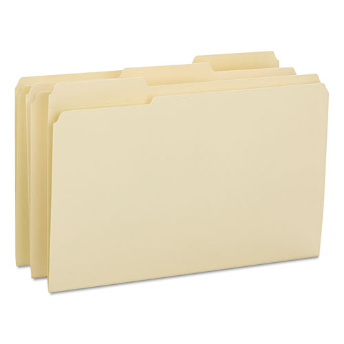 Smead® wholesale. Reinforced Tab Manila File Folders, 1-3-cut Tabs, Legal Size, 14 Pt. Manila, 100-box. HSD Wholesale: Janitorial Supplies, Breakroom Supplies, Office Supplies.