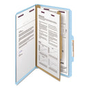 Smead® wholesale. Four-section Pressboard Top Tab Classification Folders With Safeshield Fasteners, 1 Divider, Legal Size, Blue, 10-box. HSD Wholesale: Janitorial Supplies, Breakroom Supplies, Office Supplies.