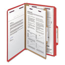 Smead® wholesale. Four-section Pressboard Top Tab Classification Folders With Safeshield Fasteners, 1 Divider, Legal Size, Bright Red, 10-box. HSD Wholesale: Janitorial Supplies, Breakroom Supplies, Office Supplies.