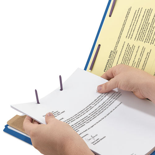 Smead® wholesale. Four-section Pressboard Top Tab Classification Folders With Safeshield Fasteners, 1 Divider, Legal Size, Dark Blue, 10-box. HSD Wholesale: Janitorial Supplies, Breakroom Supplies, Office Supplies.