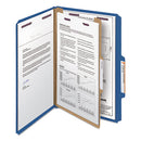 Smead® wholesale. Four-section Pressboard Top Tab Classification Folders With Safeshield Fasteners, 1 Divider, Legal Size, Dark Blue, 10-box. HSD Wholesale: Janitorial Supplies, Breakroom Supplies, Office Supplies.
