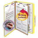 Smead® wholesale. Four-section Pressboard Top Tab Classification Folders With Safeshield Fasteners, 1 Divider, Legal Size, Yellow, 10-box. HSD Wholesale: Janitorial Supplies, Breakroom Supplies, Office Supplies.