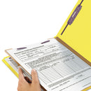Smead® wholesale. Four-section Pressboard Top Tab Classification Folders With Safeshield Fasteners, 1 Divider, Legal Size, Yellow, 10-box. HSD Wholesale: Janitorial Supplies, Breakroom Supplies, Office Supplies.