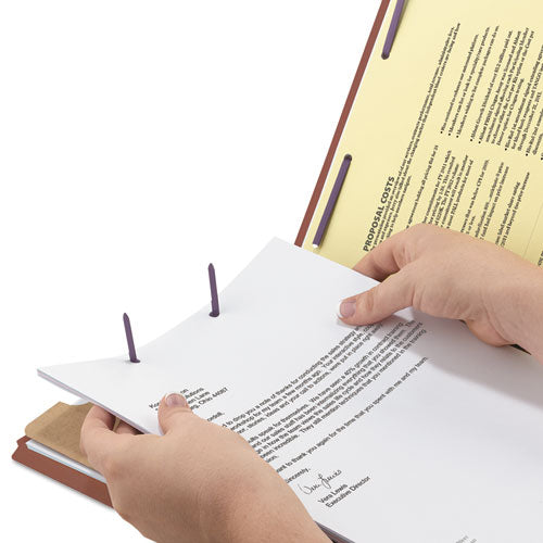 Smead® wholesale. Pressboard Classification Folders With Safeshield Coated Fasteners, 2-5 Cut, 1 Divider, Legal Size, Red, 10-box. HSD Wholesale: Janitorial Supplies, Breakroom Supplies, Office Supplies.