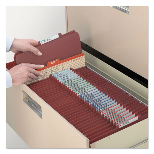 Smead® wholesale. Pressboard Classification Folders With Safeshield Coated Fasteners, 2-5 Cut, 1 Divider, Legal Size, Red, 10-box. HSD Wholesale: Janitorial Supplies, Breakroom Supplies, Office Supplies.