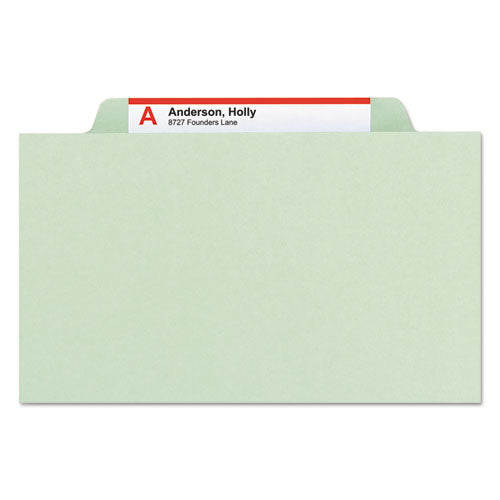 Smead® wholesale. 100% Recycled Pressboard Classification Folders, 2 Dividers, Legal Size, Gray-green, 10-box. HSD Wholesale: Janitorial Supplies, Breakroom Supplies, Office Supplies.