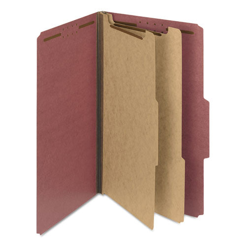 Smead® wholesale. 100% Recycled Pressboard Classification Folders, 2 Dividers, Legal Size, Red, 10-box. HSD Wholesale: Janitorial Supplies, Breakroom Supplies, Office Supplies.