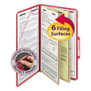 Smead® wholesale. Six-section Pressboard Top Tab Classification Folders With Safeshield Fasteners, 2 Dividers, Legal Size, Bright Red, 10-box. HSD Wholesale: Janitorial Supplies, Breakroom Supplies, Office Supplies.