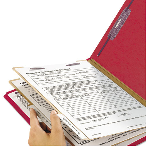 Smead® wholesale. Six-section Pressboard Top Tab Classification Folders With Safeshield Fasteners, 2 Dividers, Legal Size, Bright Red, 10-box. HSD Wholesale: Janitorial Supplies, Breakroom Supplies, Office Supplies.