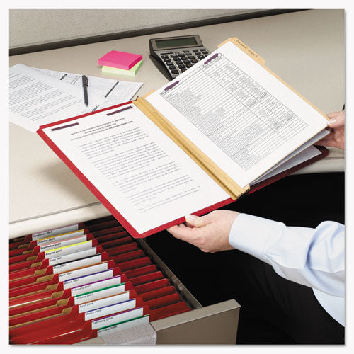 Smead® wholesale. Six-section Pressboard Top Tab Classification Folders With Safeshield Fasteners, 2 Dividers, Legal Size, Bright Red, 10-box. HSD Wholesale: Janitorial Supplies, Breakroom Supplies, Office Supplies.