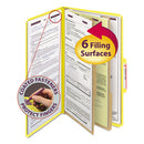 Smead® wholesale. Six-section Pressboard Top Tab Classification Folders With Safeshield Fasteners, 2 Dividers, Legal Size, Yellow, 10-box. HSD Wholesale: Janitorial Supplies, Breakroom Supplies, Office Supplies.