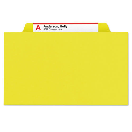 Smead® wholesale. Six-section Pressboard Top Tab Classification Folders With Safeshield Fasteners, 2 Dividers, Legal Size, Yellow, 10-box. HSD Wholesale: Janitorial Supplies, Breakroom Supplies, Office Supplies.