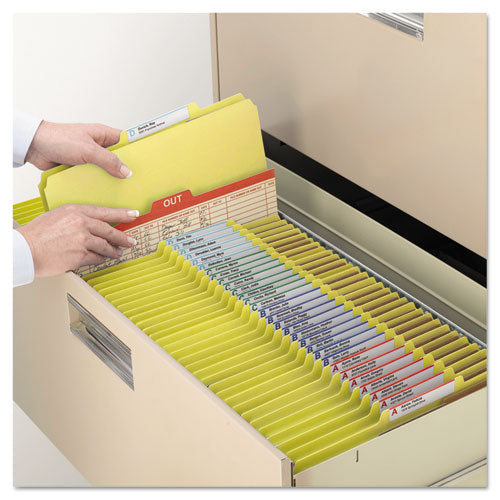 Smead® wholesale. Six-section Pressboard Top Tab Classification Folders With Safeshield Fasteners, 2 Dividers, Legal Size, Yellow, 10-box. HSD Wholesale: Janitorial Supplies, Breakroom Supplies, Office Supplies.