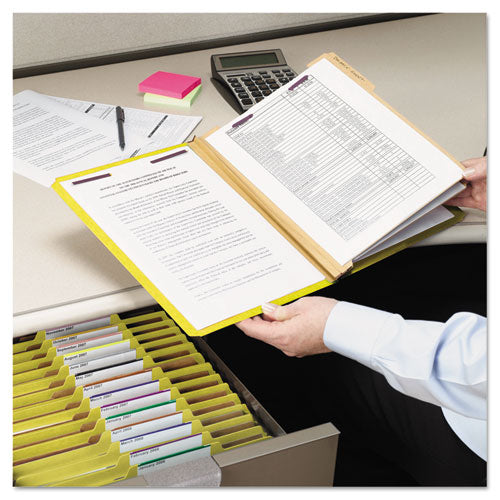 Smead® wholesale. Six-section Pressboard Top Tab Classification Folders With Safeshield Fasteners, 2 Dividers, Legal Size, Yellow, 10-box. HSD Wholesale: Janitorial Supplies, Breakroom Supplies, Office Supplies.