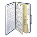 Smead® wholesale. Six-section Pressboard Top Tab Classification Folders With Safeshield Fasteners, 2 Dividers, Legal Size, Dark Blue, 10-box. HSD Wholesale: Janitorial Supplies, Breakroom Supplies, Office Supplies.