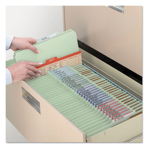 Smead® wholesale. Pressboard Classification Folders With Safeshield Coated Fasteners, 2-5 Cut, 2 Dividers, Legal Size, Gray-green, 10-box. HSD Wholesale: Janitorial Supplies, Breakroom Supplies, Office Supplies.