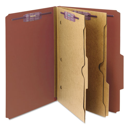 Smead® wholesale. 6-section Pressboard Top Tab Pocket-style Classification Folders With Safeshield Fasteners, 2 Dividers, Legal, Red, 10-box. HSD Wholesale: Janitorial Supplies, Breakroom Supplies, Office Supplies.