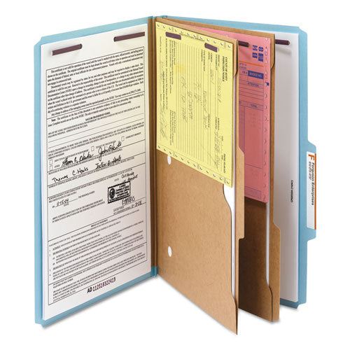 Smead® wholesale. 6-section Pressboard Top Tab Pocket-style Classification Folders With Safeshield Fasteners, 2 Dividers, Legal, Blue, 10-bx. HSD Wholesale: Janitorial Supplies, Breakroom Supplies, Office Supplies.