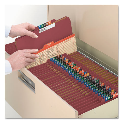 Smead® wholesale. Pressboard Classification Folders With Safeshield Coated Fasteners, 2-5 Cut, 3 Dividers, Legal Size, Red, 10-box. HSD Wholesale: Janitorial Supplies, Breakroom Supplies, Office Supplies.