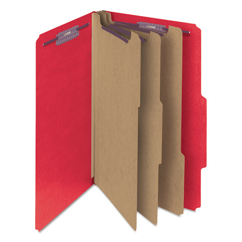 Smead® wholesale. Eight-section Pressboard Top Tab Classification Folders With Safeshield Fasteners, 3 Dividers, Legal Size, Bright Red, 10-box. HSD Wholesale: Janitorial Supplies, Breakroom Supplies, Office Supplies.