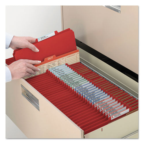 Smead® wholesale. Eight-section Pressboard Top Tab Classification Folders With Safeshield Fasteners, 3 Dividers, Legal Size, Bright Red, 10-box. HSD Wholesale: Janitorial Supplies, Breakroom Supplies, Office Supplies.