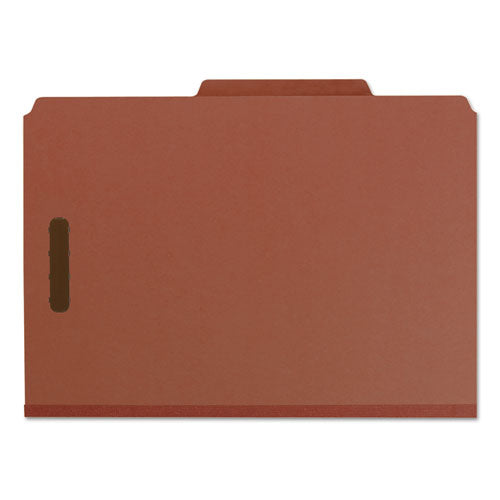 Smead® wholesale. 100% Recycled Pressboard Classification Folders, 3 Dividers, Legal Size, Red, 10-box. HSD Wholesale: Janitorial Supplies, Breakroom Supplies, Office Supplies.