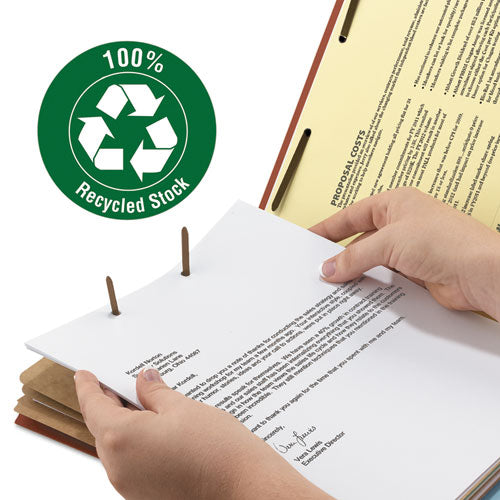 Smead® wholesale. 100% Recycled Pressboard Classification Folders, 3 Dividers, Legal Size, Red, 10-box. HSD Wholesale: Janitorial Supplies, Breakroom Supplies, Office Supplies.