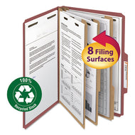 Smead® wholesale. 100% Recycled Pressboard Classification Folders, 3 Dividers, Legal Size, Red, 10-box. HSD Wholesale: Janitorial Supplies, Breakroom Supplies, Office Supplies.