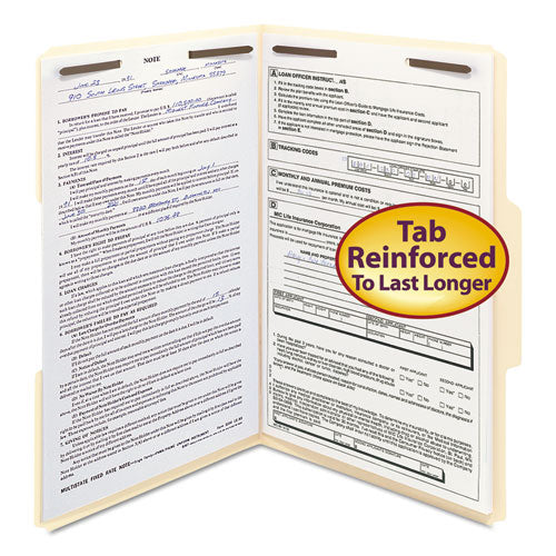 Smead® wholesale. Top Tab 2-fastener Folders, 1-3-cut Tabs, Legal Size, 11 Pt. Manila, 50-box. HSD Wholesale: Janitorial Supplies, Breakroom Supplies, Office Supplies.