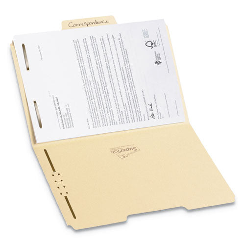 Smead® wholesale. Supertab Reinforced Guide Height 2-fastener Folders, 1-3-cut Tabs, Legal Size, 14 Pt. Manila, 50-box. HSD Wholesale: Janitorial Supplies, Breakroom Supplies, Office Supplies.