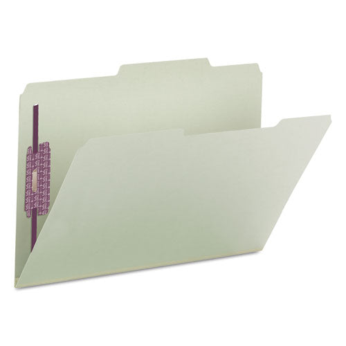 Smead® wholesale. Recycled Pressboard Folders W-two Safeshield Fasteners, 2-5-cut Tabs, Right Of Center, 2" Exp, Legal Size, Gray-green, 25-box. HSD Wholesale: Janitorial Supplies, Breakroom Supplies, Office Supplies.