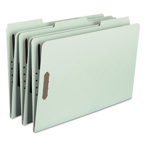 Smead® wholesale. 100% Recycled Pressboard Fastener Folders, Legal Size, Gray-green, 25-box. HSD Wholesale: Janitorial Supplies, Breakroom Supplies, Office Supplies.