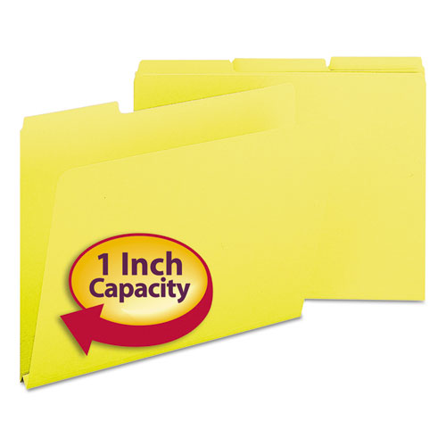 Smead® wholesale. Expanding Recycled Heavy Pressboard Folders, 1-3-cut Tabs, 1" Expansion, Letter Size, Yellow, 25-box. HSD Wholesale: Janitorial Supplies, Breakroom Supplies, Office Supplies.