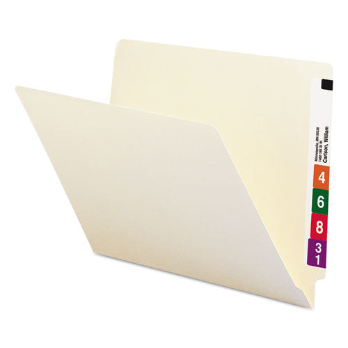 Smead® wholesale. Heavyweight Manila End Tab Folders, 9.5" Front, 1-ply Straight Tab, Letter Size, 100-box. HSD Wholesale: Janitorial Supplies, Breakroom Supplies, Office Supplies.