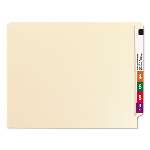 Smead® wholesale. 100% Recycled Manila End Tab Folders, Straight Tab, Letter Size, 100-box. HSD Wholesale: Janitorial Supplies, Breakroom Supplies, Office Supplies.
