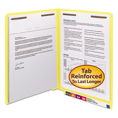 Heavyweight Colored End Tab Folders With Two Fasteners, Straight Tab,