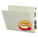 Smead® wholesale. Extra-heavy Recycled Pressboard End Tab Folders, Straight Tab, 2" Expansion, Letter Size, Gray-green, 25-box. HSD Wholesale: Janitorial Supplies, Breakroom Supplies, Office Supplies.