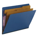 Smead® wholesale. End Tab Pressboard Classification Folders With Safeshield Fasteners, 2 Dividers, Letter Size, Dark Blue, 10-box. HSD Wholesale: Janitorial Supplies, Breakroom Supplies, Office Supplies.