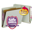 Smead® wholesale. End Tab Pressboard Classification Folders With Safeshield Coated Fasteners, 1 Divider, Letter Size, Gray-green, 10-box. HSD Wholesale: Janitorial Supplies, Breakroom Supplies, Office Supplies.