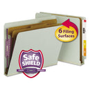 Smead® wholesale. End Tab Pressboard Classification Folders With Safeshield Coated Fasteners, 2 Dividers, Letter Size, Gray-green, 10-box. HSD Wholesale: Janitorial Supplies, Breakroom Supplies, Office Supplies.